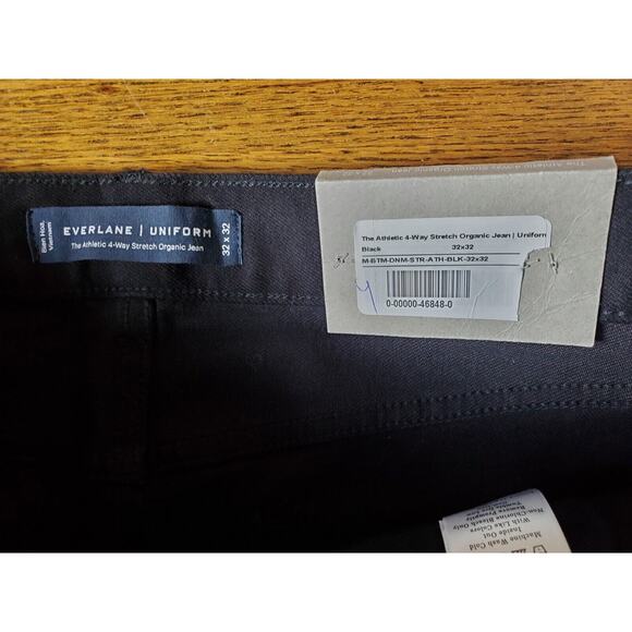 NEW Everlane Uniform Mens 32 "The Athletic 4-Way Stretch Organic Jeans" Black 32 - Picture 7 of 10